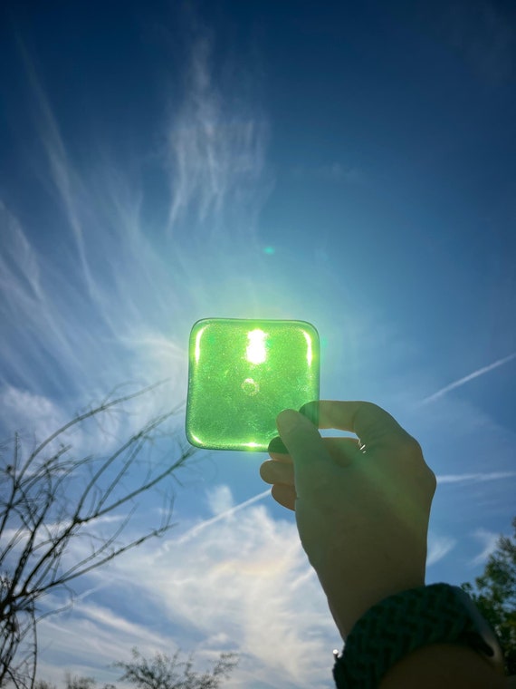 Transparent Green Small Fused Glass Dish