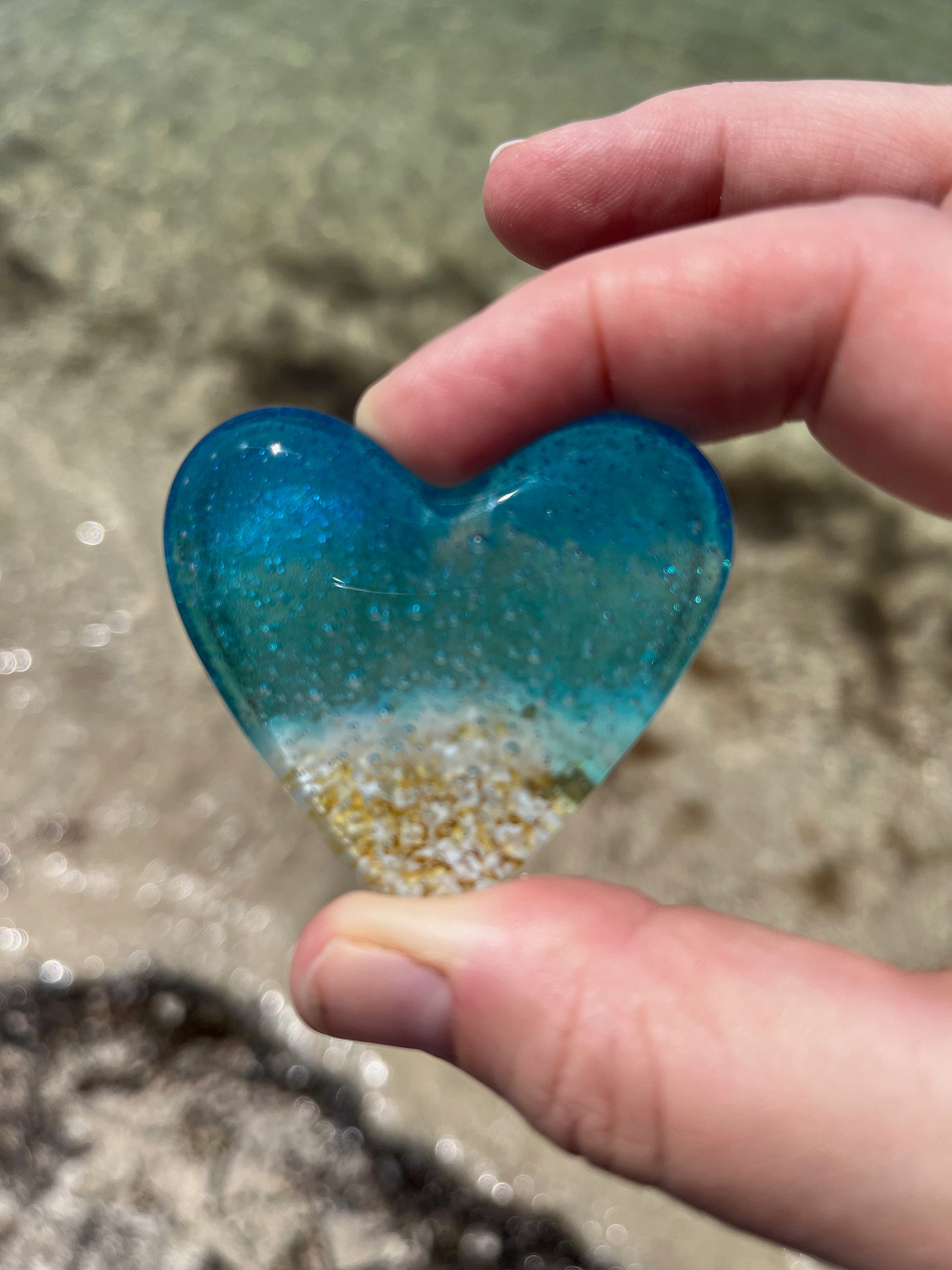  Glass Beach Pocket Heart, Glass Beach Heart, Beach Glass Heart  Pocket Hug Token Gift, Mini Heart Shaped Beach Decoration, Light Aqua and  Turquoise Glass Heart, Fused Glass Heart Pocket Toke (