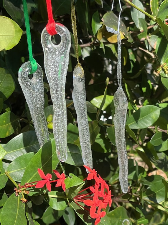 Fused Glass Icicle Ornament