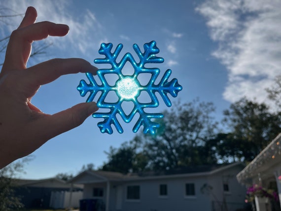 Large Turquoise and Aqua Glass Snowflakes