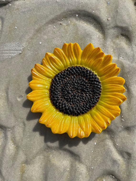 Glass Sunflower Trinket Dish