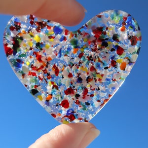 Multi-Colored Confetti Glass Heart