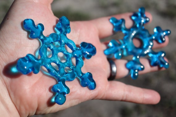 Snowflake Ornament - Blue Glass Snowflakes - Blue Snowflake