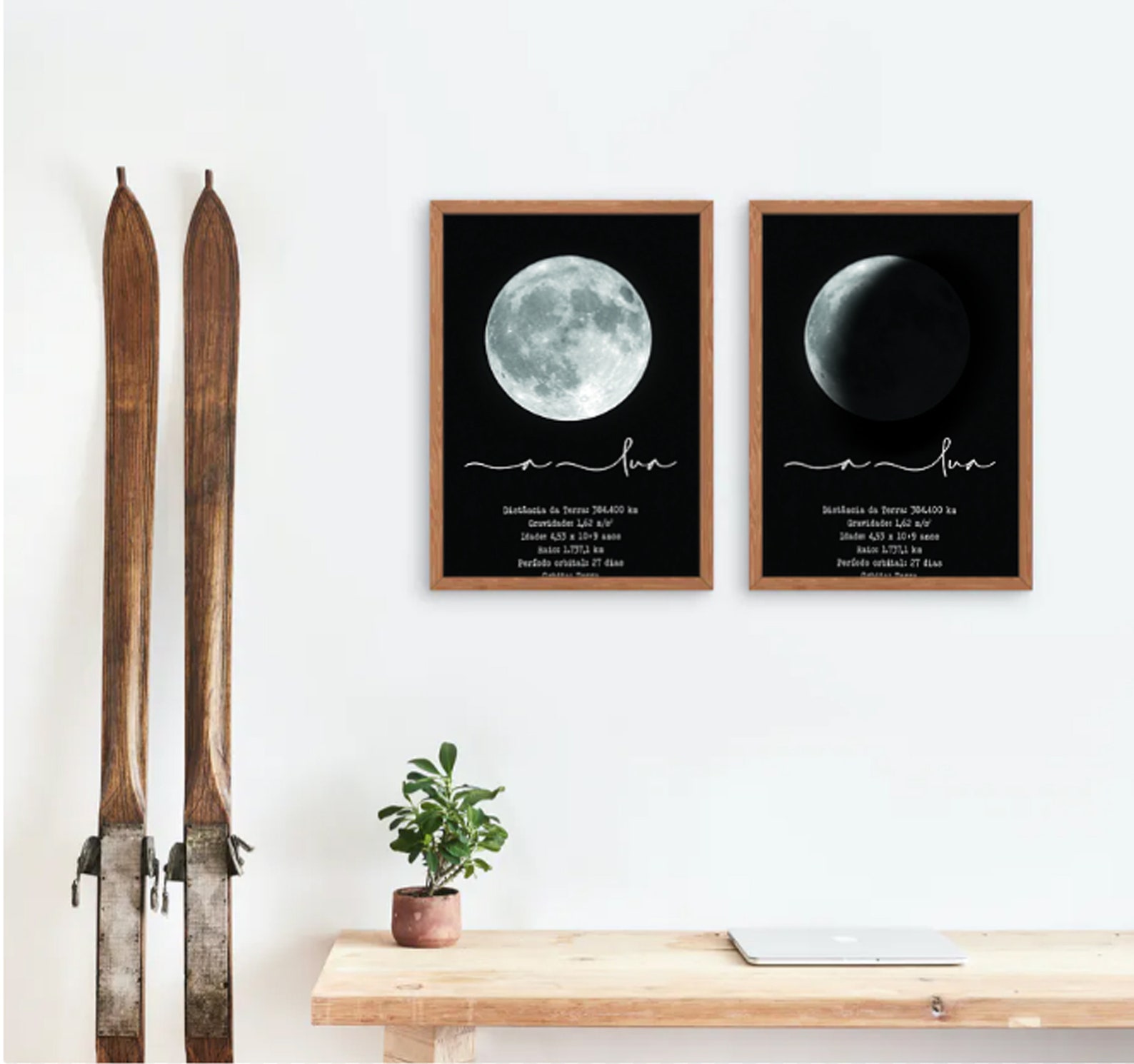 Full Moon Frame / Moon Frame / Picture Two Moons / Dark Moon Etsy