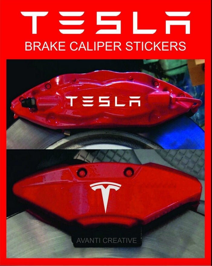 Tesla Brake Caliper Stickers Decals HiTEMP Vinyl Model S Etsy