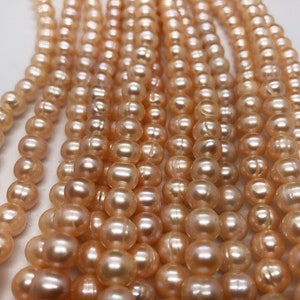 peach color fresh water pearl 7-8mm
