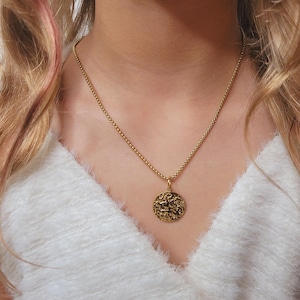 Waterproof Gold Necklace – Tarnish-Free 14k PVD Chain, Everyday Hypoallergenic Jewelry, Layering Necklace, gold coin pendant