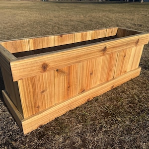 Handmade Cedar Rectangle Planter Box, Veggie Garden Bed