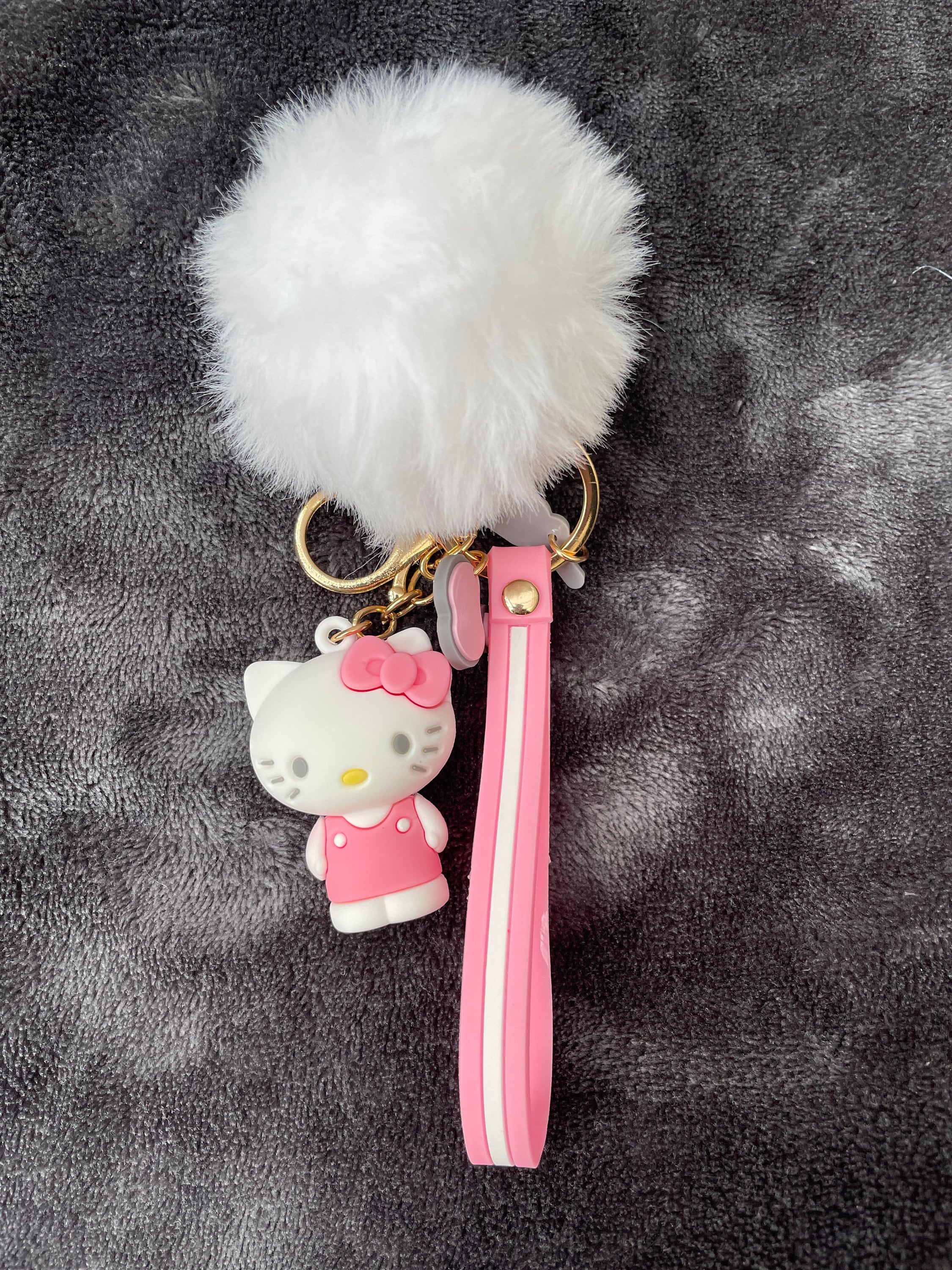 Cute Keychain pom pom keyring My Melody Keychain Hello Kitty Etsy