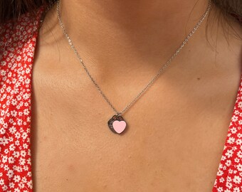 Heart Lariat Sterling Silver Necklace 