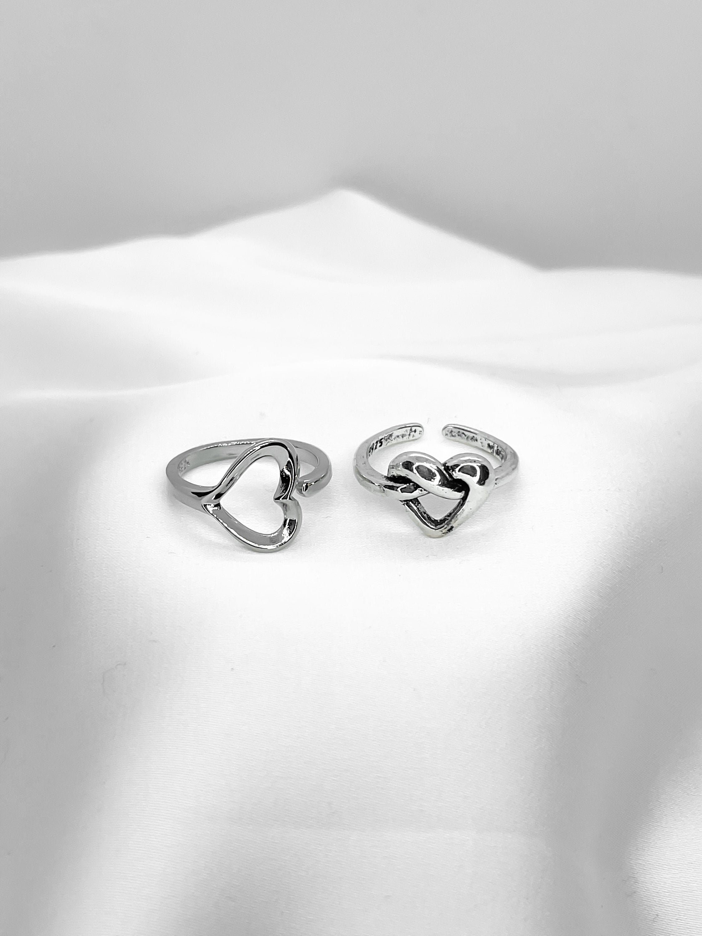 Damen Herz Ring 925 Sterling Silber - Mit Zirkonia, Versilbert