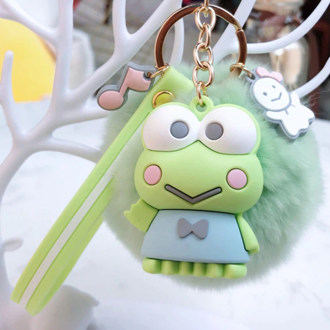 Cute Keychain pom pom keyring My Melody Keychain Hello Kitty Etsy