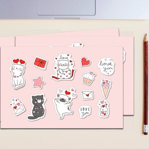 Cat Stickers, Laptop Stickers, Printable Stickers, Planner Stickers, Journal Stickers, Digital Sticker Sheet image 5