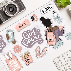Girl Planner Stickers Set Printable Stickers Girl Power - Etsy