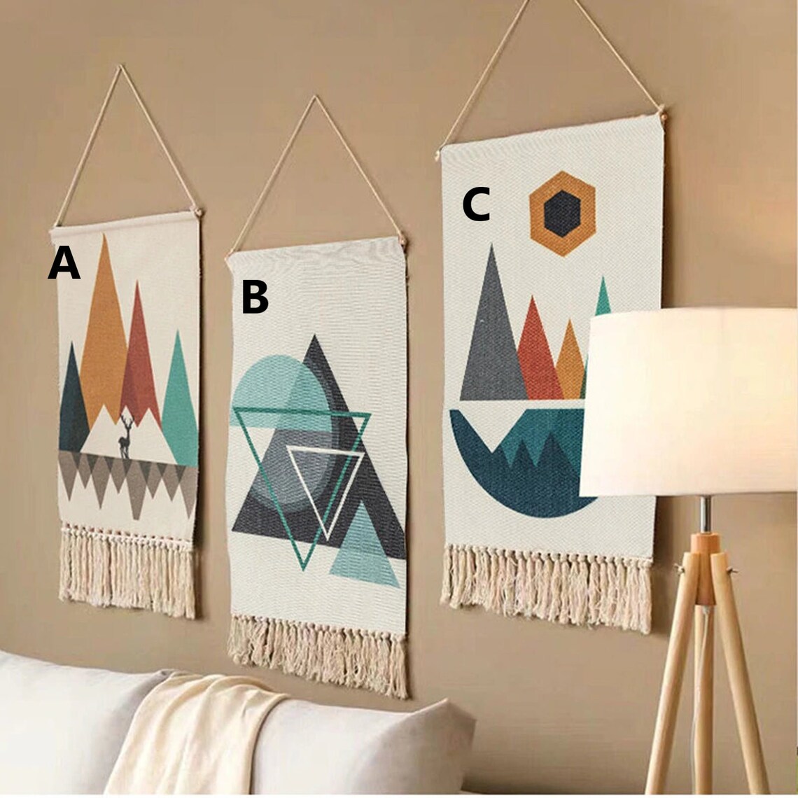 Living Room Wall Decor. Boho Tapestry Wall Hanging. Woven Wall Etsy