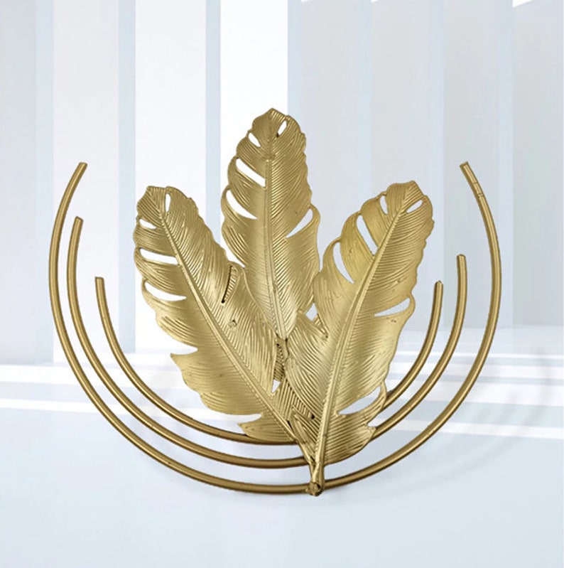 Gold Colored Wrought Iron Leaf Wall Hanging. Gold Metal Leaf Etsy