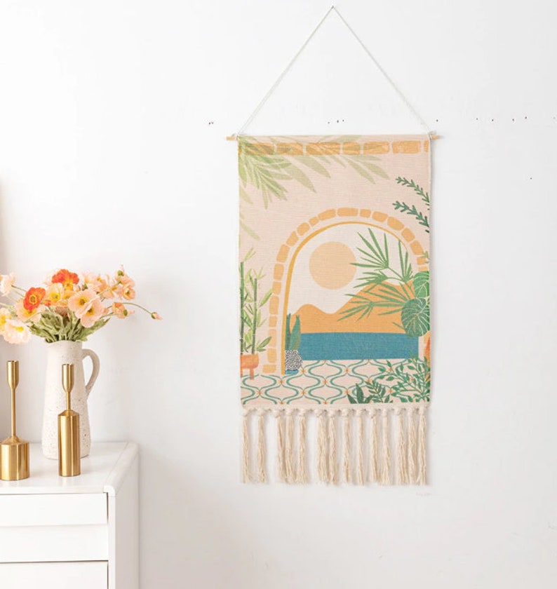 Woven Tapestry Wall Hanging. Woven Wall Decor. Moroccan Etsy