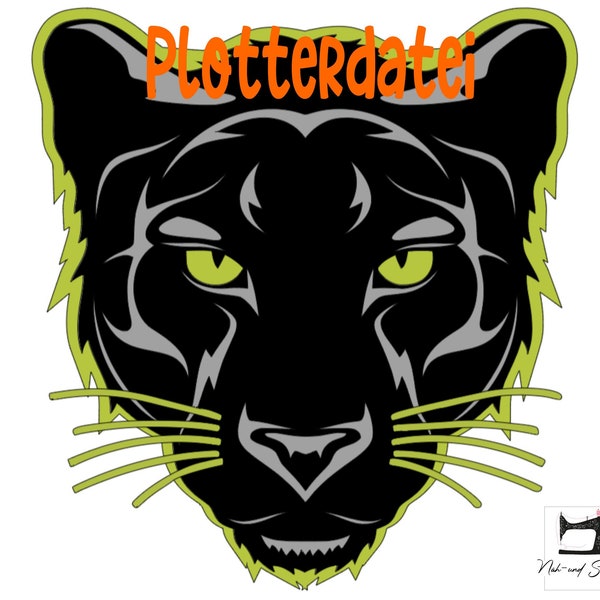 Plotterdatei Pantherkopf SVG, SOFORTDOWNLOAD, Black Cat, Schnittdatei