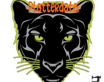 Plotter file Pantherkopf SVG, SOFORTDOWNLOAD, Black Cat, cut file