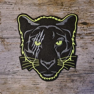 Tête de panthère, vert clair, patch, application