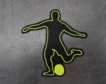 Footballer patch, football player embroidered