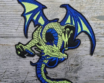 Blue-güner dragon, Chinese, application, patch