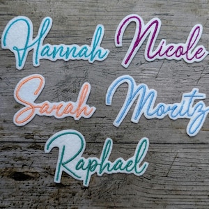 Font No. 9 name embroidery, patch, iron-on patch, embroidered