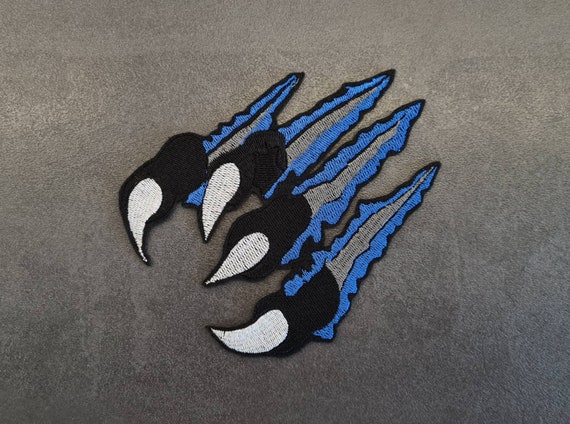 Blue Black Claws Scratch Marks Panther Wound Applique Patch Patch