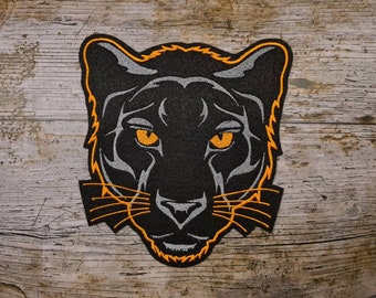 Panther head orange, patch, application