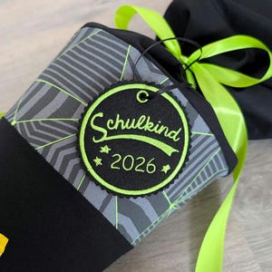 Schultüten Anhänger schwarz, Einschulung Schulkind 2026