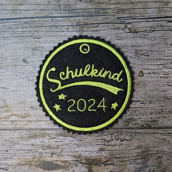 Schultüten Anhänger schwarz, Einschulung Schulkind 2024