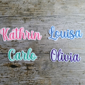 Schrift Nr. 4 Namenstickerei, Aufnäher, Namen, Patch, Bügelbild, gestickt, iron-on, embroidery