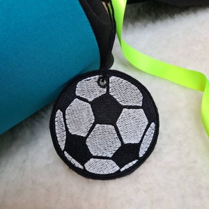 School cone pendant football, soccer, black and white