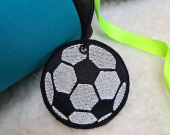 School cone charm football, soccer, black and white