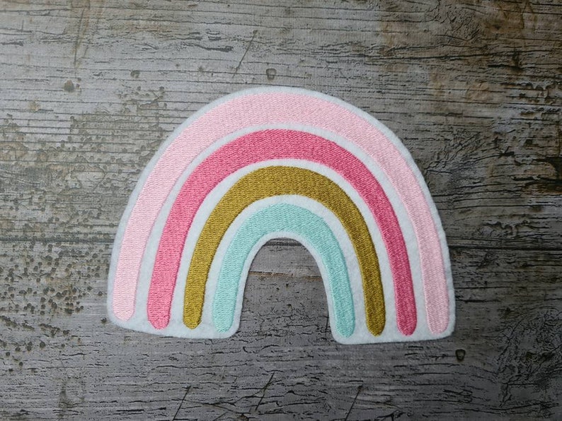 rainbow, patch, applique, school cone image 1