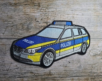 Police car, embroidery, patch