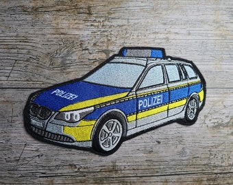 Streifenwagen Polizei, Stickerei, Aufnäher