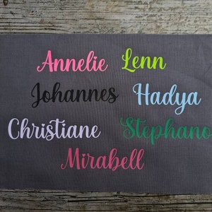 Font No.4 Iron-on image names, plotted, iron-on, custom text, flex foil, lettering, textile