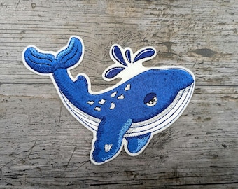 クジラのアップリケ、パッチ、刺繍、DIYスクールコーン誕生日