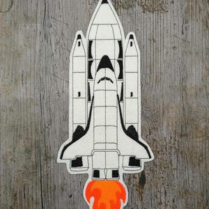 rocket, space shuttle, spaceship, patch, appliqué