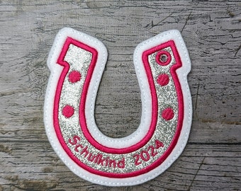 Horseshoe pendant embroidered, school cone, school enrollment