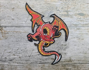 Dragon rouge-orange, chinois, application, patch