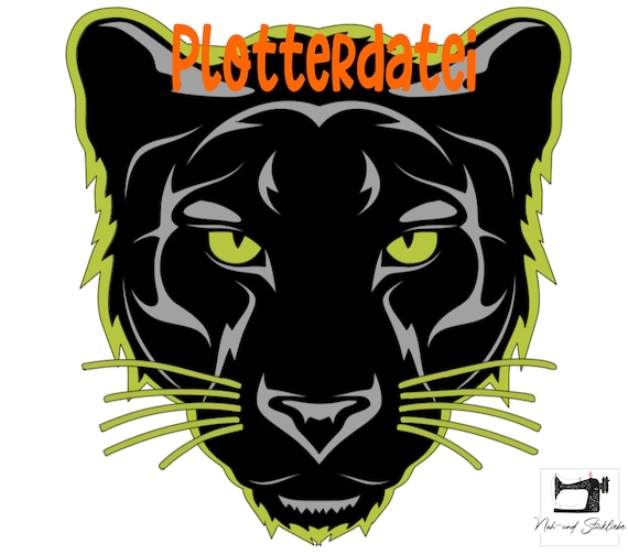 Plotterdatei Pantherkopf SVG, SOFORTDOWNLOAD, Black Cat, Schnittdatei