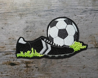 Fußballschuh Aufnäher, Bügelbild, gestickt