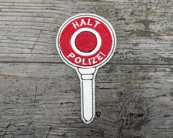 Kelle Polizei Applikation, Stickerei, Aufnäher, Polizeikeller, Stop