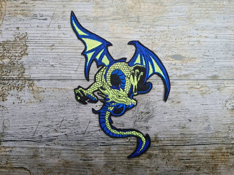 Blue-güner dragon, Chinese, application, patch image 2