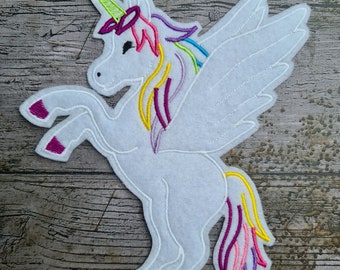 Unicorn Pegasus 18cm Multicolored Patch Appliqué