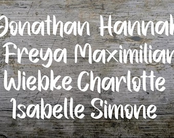 Font No. 11 iron-on image, name plotted, iron-on, desired text, flex foil, lettering, textile
