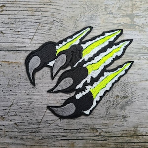Claws neon yellow, scratch marks, panther, wound, application, patch