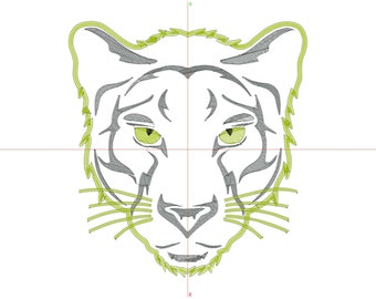 Panther head embroidery file 20 cm , instant download, embroidery design